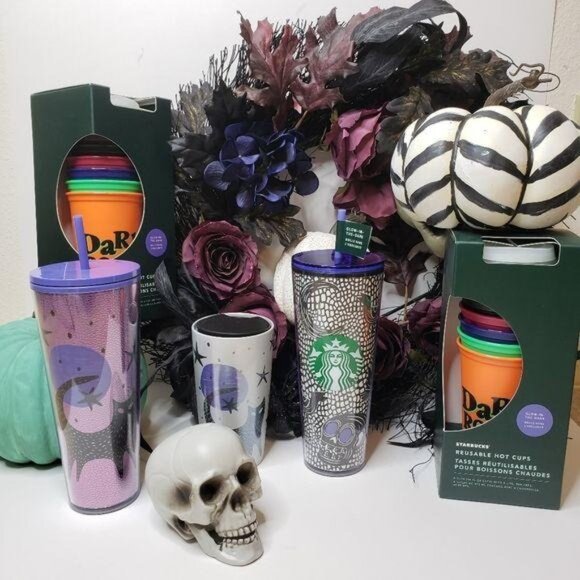 Starbucks Other - Starbucks 2020 Halloween cup lot 5 total. black cat tumbler travel cup reusable